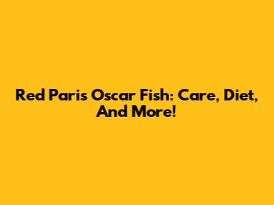 Red Paris Oscar Fish: Care, Diet, And More!