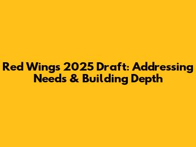 Red Wings 2025 Draft: Addressing Needs & Building Depth