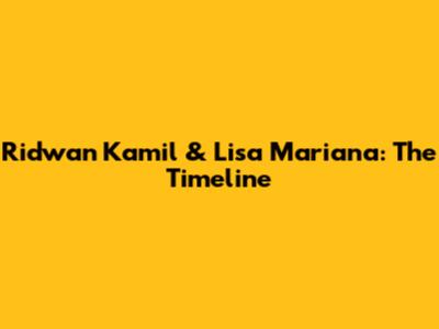 Ridwan Kamil & Lisa Mariana: The Timeline