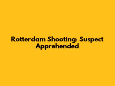 Rotterdam Shooting: Suspect Apprehended