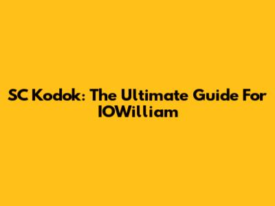 SC Kodok: The Ultimate Guide For IOWilliam