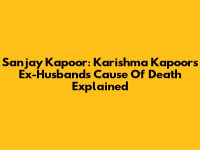 Sanjay Kapoor: Karishma Kapoor's Ex-Husband's Cause Of Death Explained