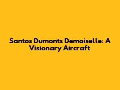 Santos Dumont's Demoiselle: A Visionary Aircraft