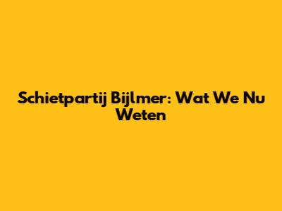 Schietpartij Bijlmer: Wat We Nu Weten