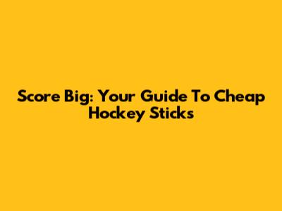 Score Big: Your Guide To Cheap Hockey Sticks