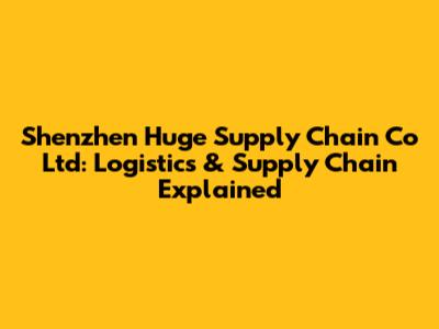 Shenzhen Huge Supply Chain Co Ltd: Logistics & Supply Chain Explained
