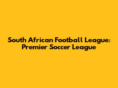 South African Football League: Premier Soccer League