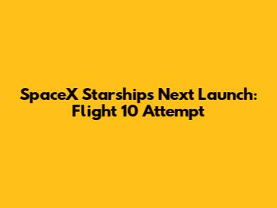 SpaceX Starship's Next Launch: Flight 10 Attempt