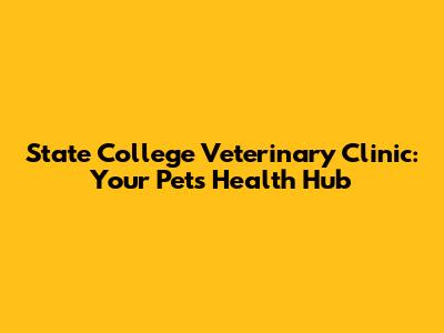 State College Veterinary Clinic: Your Pet's Health Hub