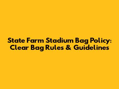 State Farm Stadium Bag Policy: Clear Bag Rules & Guidelines