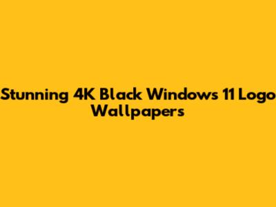 Stunning 4K Black Windows 11 Logo Wallpapers