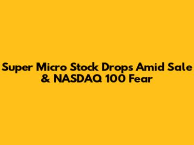 Super Micro Stock Drops Amid Sale & NASDAQ 100 Fear