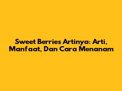 Sweet Berries Artinya: Arti, Manfaat, Dan Cara Menanam