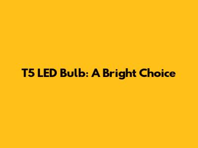 T5 LED Bulb: A Bright Choice