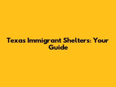 Texas Immigrant Shelters: Your Guide