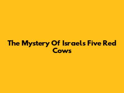The Mystery Of Israel's Five Red Cows