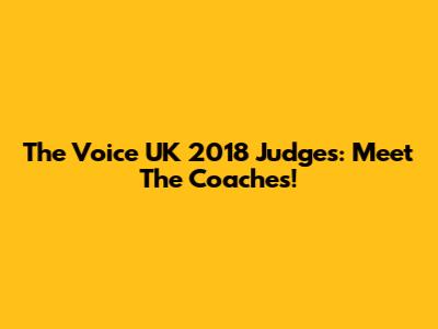The Voice UK 2018 Judges: Meet The Coaches!