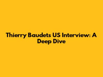 Thierry Baudet's US Interview: A Deep Dive