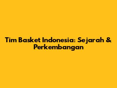 Tim Basket Indonesia: Sejarah & Perkembangan