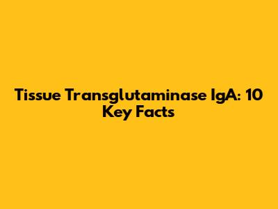 Tissue Transglutaminase IgA: 10 Key Facts