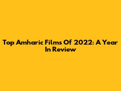 Top Amharic Films Of 2022: A Year In Review