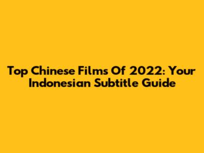 Top Chinese Films Of 2022: Your Indonesian Subtitle Guide
