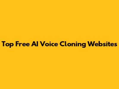 Top Free AI Voice Cloning Websites