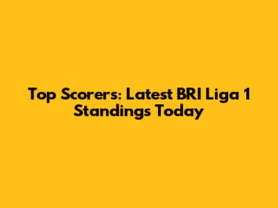 Top Scorers: Latest BRI Liga 1 Standings Today