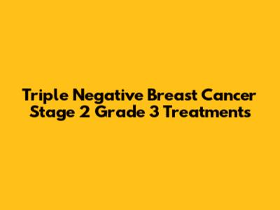 Triple Negative Breast Cancer Stage 2 Grade 3 Treatments