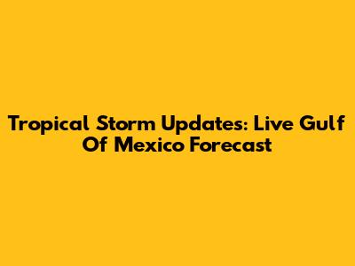 Tropical Storm Updates: Live Gulf Of Mexico Forecast