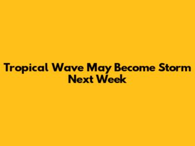 Tropical Wave May Become Storm Next Week