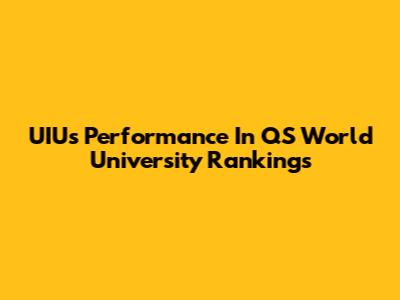 UIU's Performance In QS World University Rankings