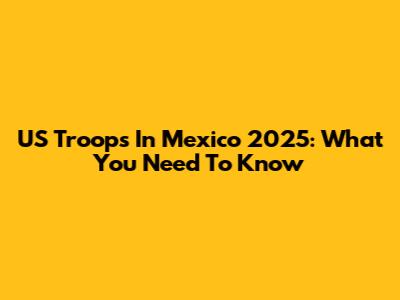 US Troops In Mexico 2025: What You Need To Know