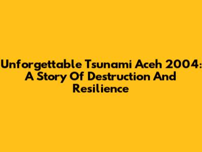 Unforgettable Tsunami Aceh 2004: A Story Of Destruction And Resilience
