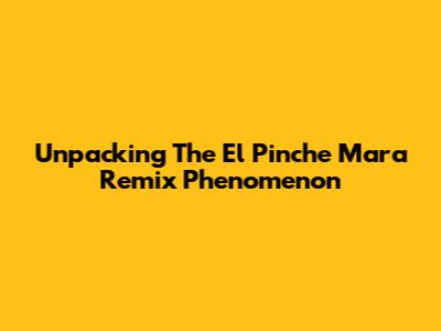 Unpacking The 'El Pinche Mara' Remix Phenomenon