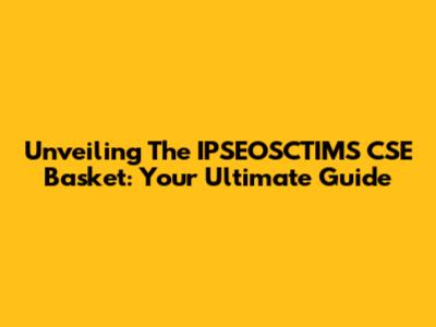 Unveiling The IPSEOSCTIMS CSE Basket: Your Ultimate Guide