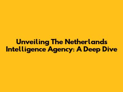 Unveiling The Netherlands Intelligence Agency: A Deep Dive