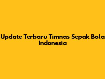 Update Terbaru Timnas Sepak Bola Indonesia