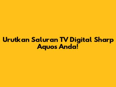 Urutkan Saluran TV Digital Sharp Aquos Anda!