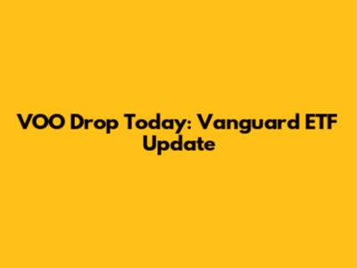 VOO Drop Today: Vanguard ETF Update
