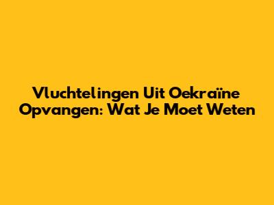 Vluchtelingen Uit Oekraïne Opvangen: Wat Je Moet Weten