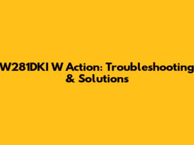 W281DKI W Action: Troubleshooting & Solutions