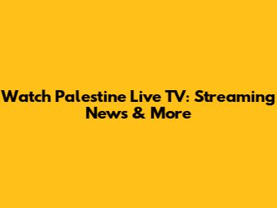 Watch Palestine Live TV: Streaming News & More