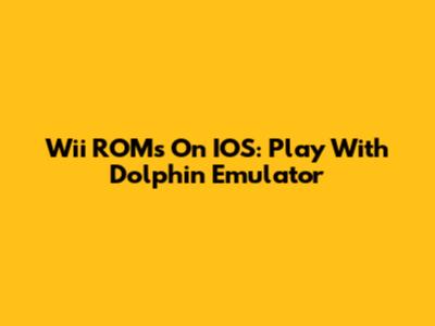 Wii ROMs On IOS: Play With Dolphin Emulator