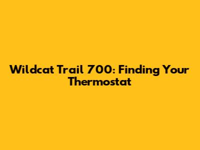Wildcat Trail 700: Finding Your Thermostat