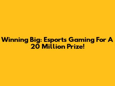 Winning Big: Esports Gaming For A 20 Million Prize!