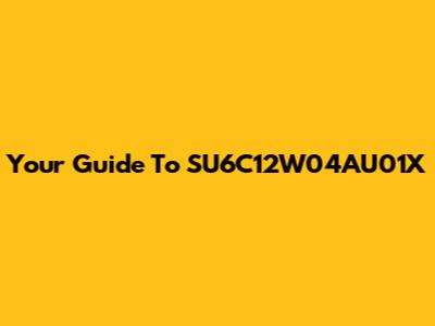 Your Guide To SU6C12W04AU01X