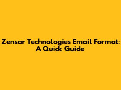 Zensar Technologies Email Format: A Quick Guide