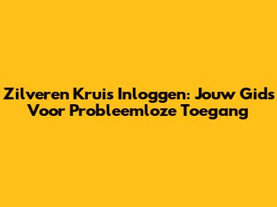 Zilveren Kruis Inloggen: Jouw Gids Voor Probleemloze Toegang