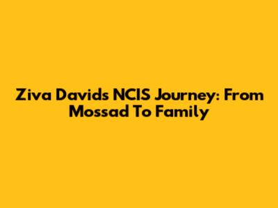 Ziva David's NCIS Journey: From Mossad To Family